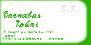 barnabas kokai business card